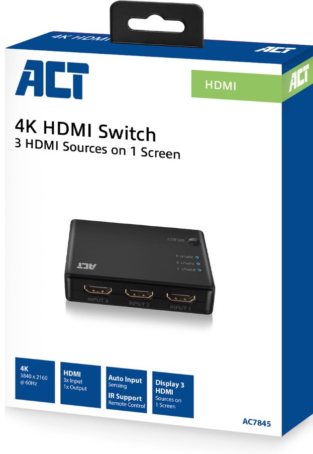 ACT AC7845 4K HDMI Switch 3x1 verpakking