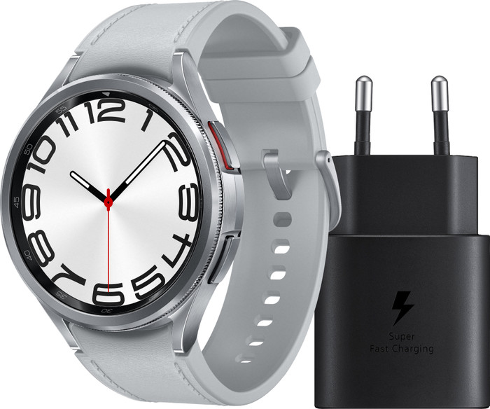 Samsung Galaxy Watch 6 Classic Zilver 47mm + Samsung Oplader Main Image