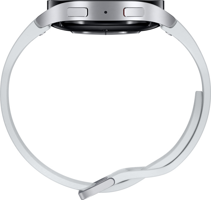 Samsung Galaxy Watch 6 Zilver 44mm + Samsung Duo Draadloze Oplader rechterkant