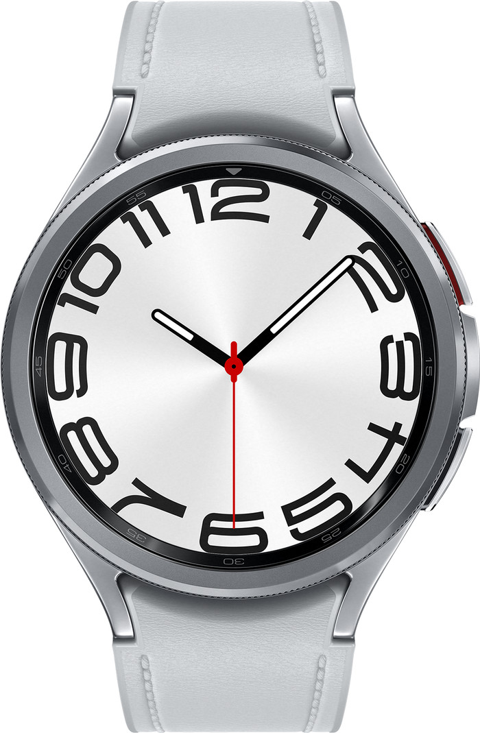 Samsung Galaxy Watch 6 Classic Zilver 47mm + Samsung Oplader voorkant