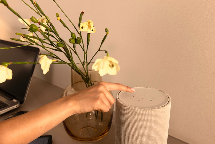 Denon Home 200 Silver product in use