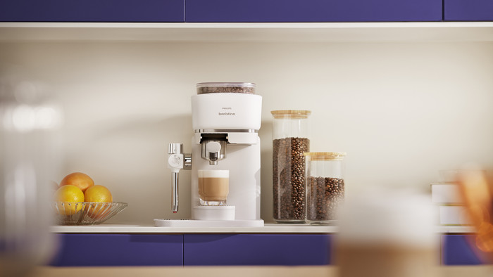 Philips Baristina Latte BAR400/00 Wit product in gebruik