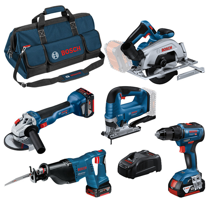 Bosch Professional 5 Toolkit 18 V 0615990N39 Set Combiné Main Image