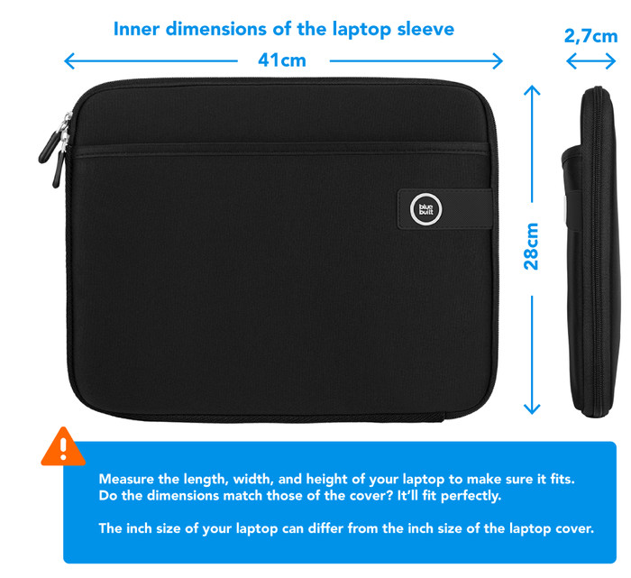 BlueBuilt Laptop Sleeve Width 41cm 17 inches Black visual Coolblue 2