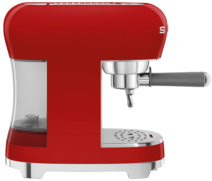 SMEG ECF02RDEU Rood + koffiemolen linkerkant
