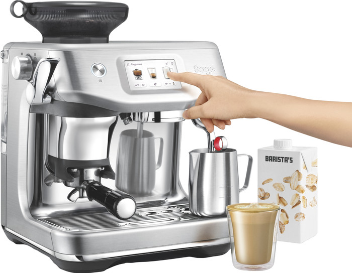 Sage the Barista Touch Impress Brushed Stainless Steel product in gebruik