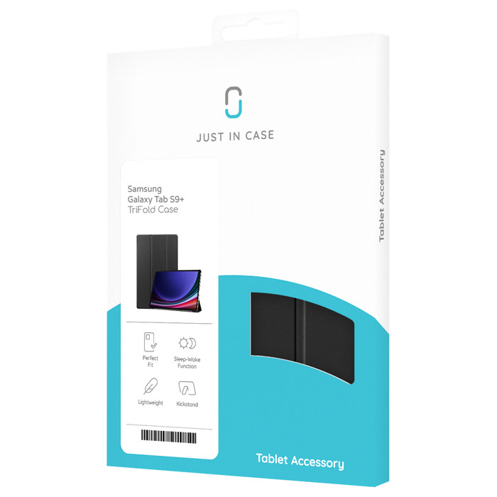 Just in Case Tri-Fold Samsung Galaxy Tab S10 Plus / S9 Plus / S9 FE Plus Book Case Black null