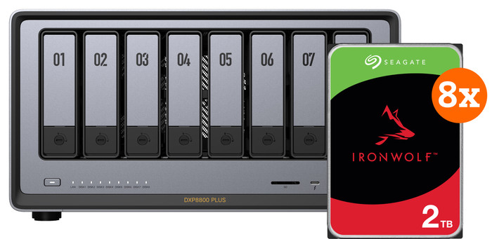 UGREEN NASync DXP8800 Plus + Seagate Ironwolf 2TB 8-Pack Main Image