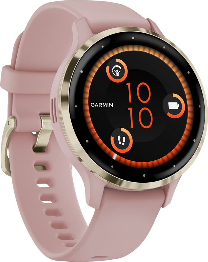 Garmin Venu 3S Goud/Roze linkerkant