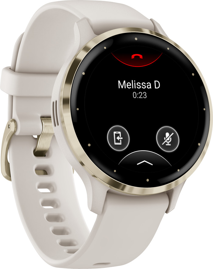 Garmin Venu 3S Goud/Wit linkerkant