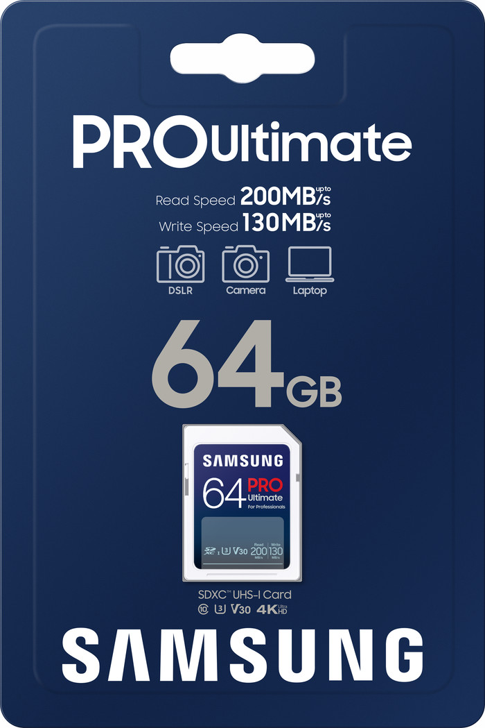 Samsung SDXC PRO Ultimate 64GB 130 MB/s verpackung