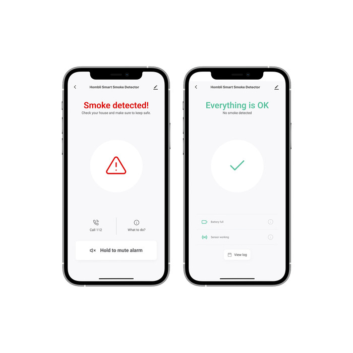 Hombli slimme rookmelder 3-Pack product in gebruik