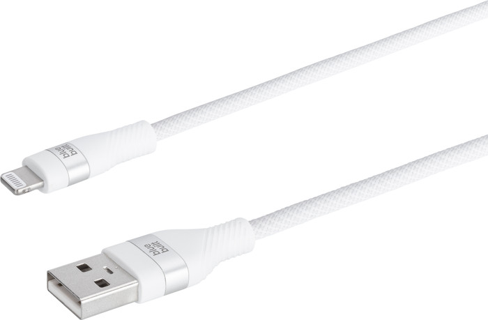 BlueBuilt Usb A naar Lightning Kabel 1,5m Nylon Wit rechterkant