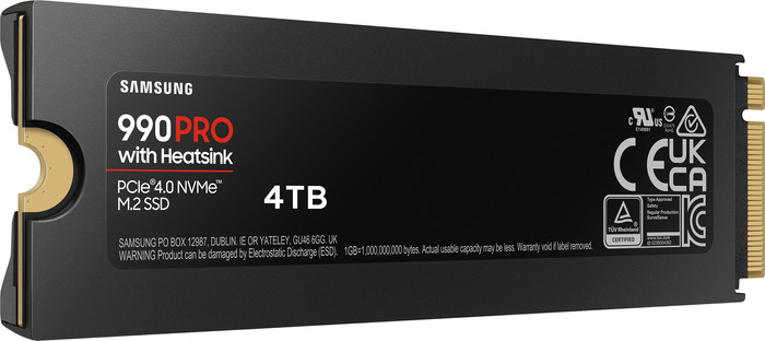Samsung 990 Pro 4TB Heatsink NVMe SSD null