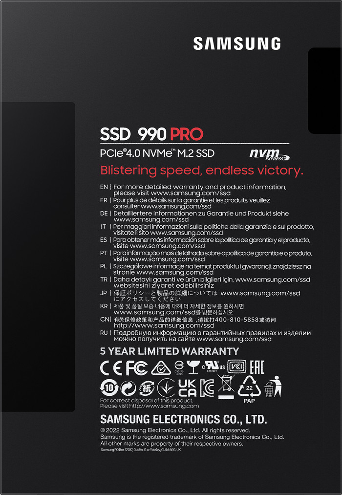 Samsung 990 Pro 4TB NVMe SSD null