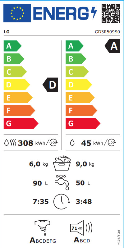 LG GD3R509S0 - 9/6 kg null