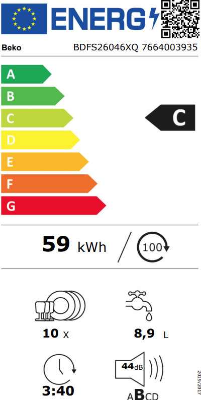 Beko BDFS26046XQ / Pose Libre classe énergétique