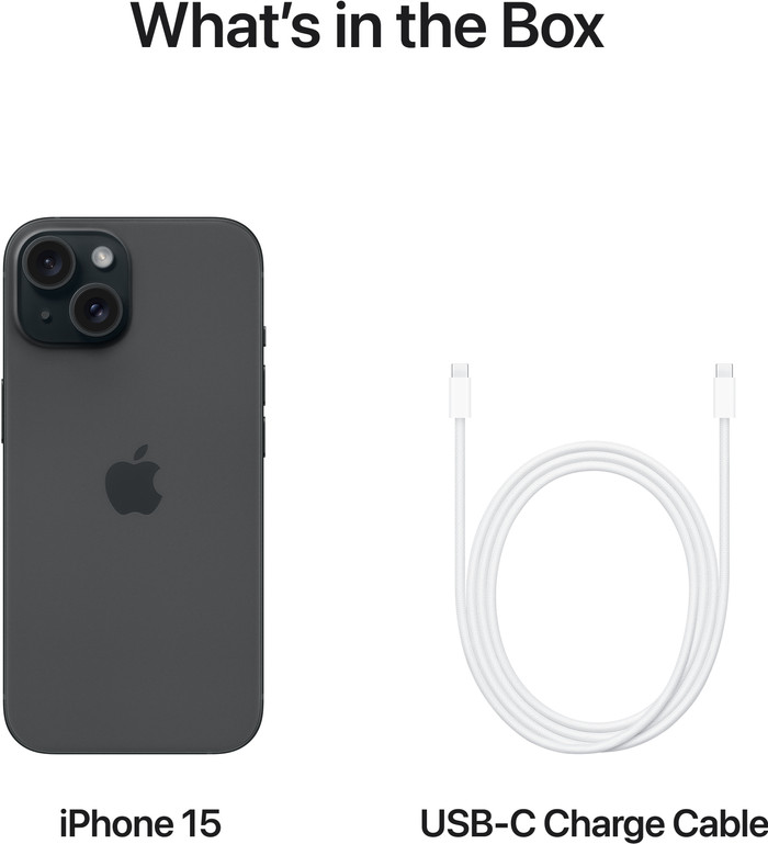 Apple iPhone 15 256GB Zwart + Apple Snellader null