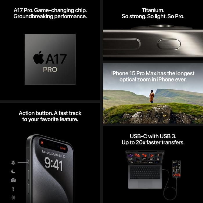 Apple iPhone 15 Pro 128GB Black Titanium null