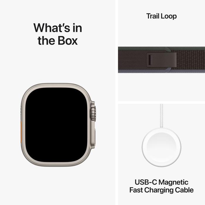 Apple Watch Ultra 2 4G 49mm Trail Band Zwart/Blauw M/L null