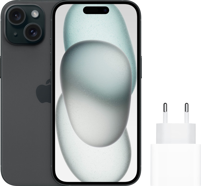 Apple iPhone 15 256GB Zwart + Apple Snellader Main Image