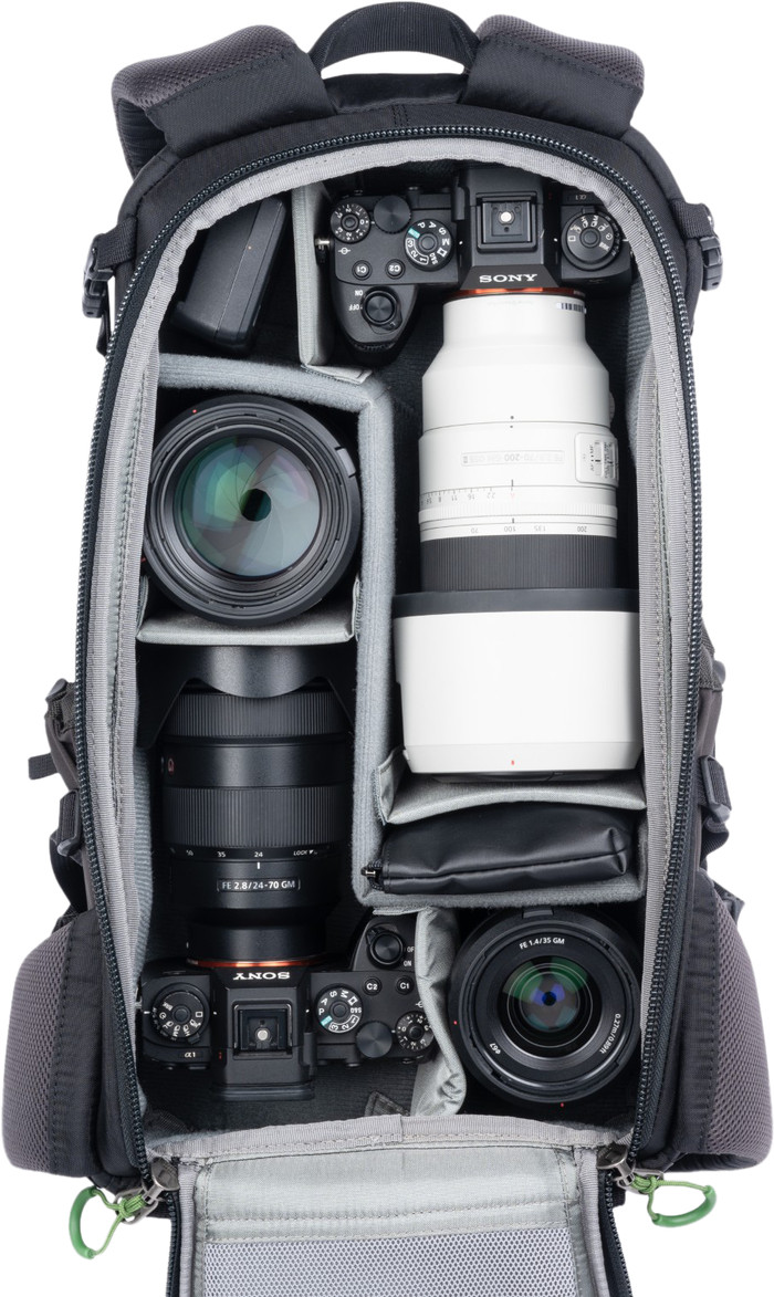 Think Tank BackLight 18L Slate Zwart binnenkant