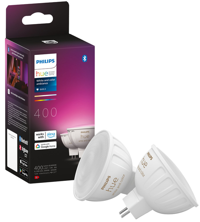 Philips Hue spot White and Color MR16 4-pack verpakking