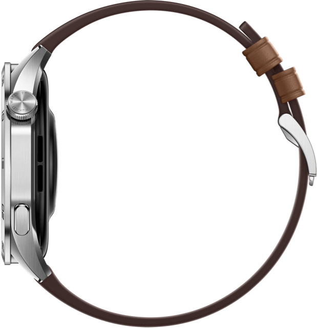 Huawei Watch GT 4 Zilver/Bruin 46mm linkerkant