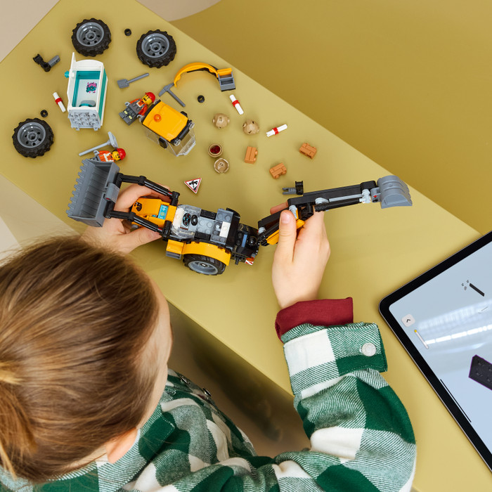 LEGO City Yellow Backhoe Loader 60480 product in use