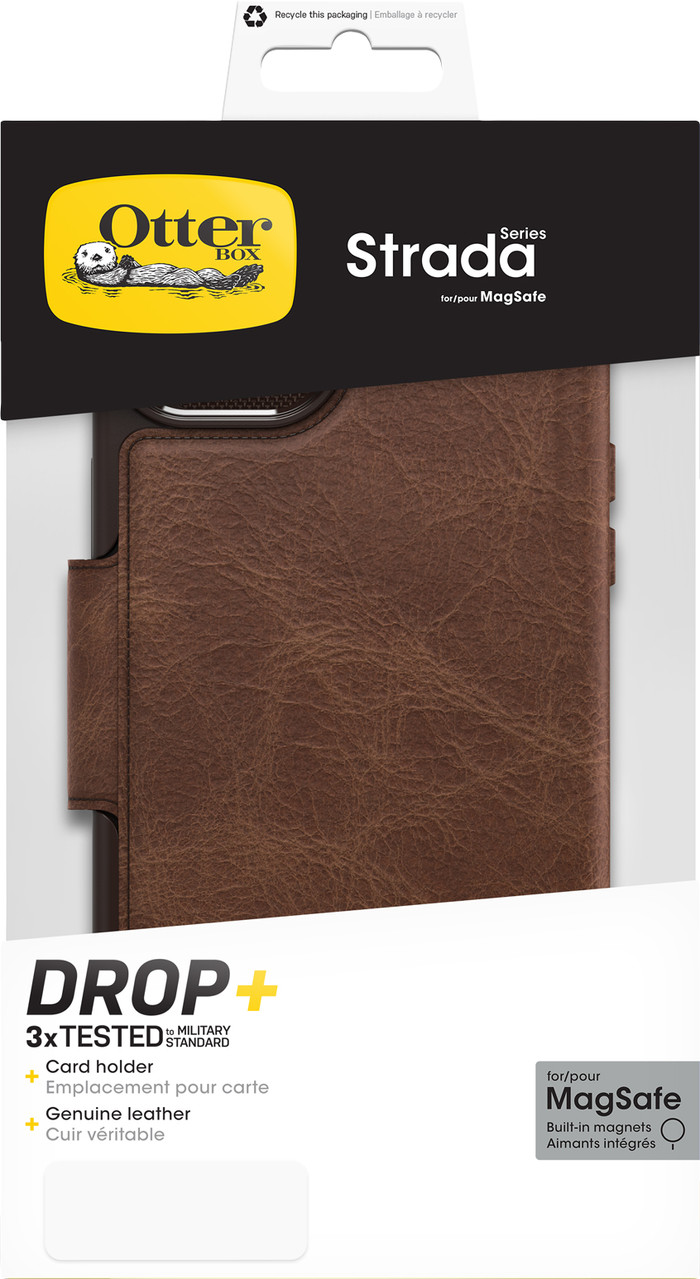 Otterbox Strada Apple iPhone 15 Plus Book Case Leer Bruin Met MagSafe verpakking