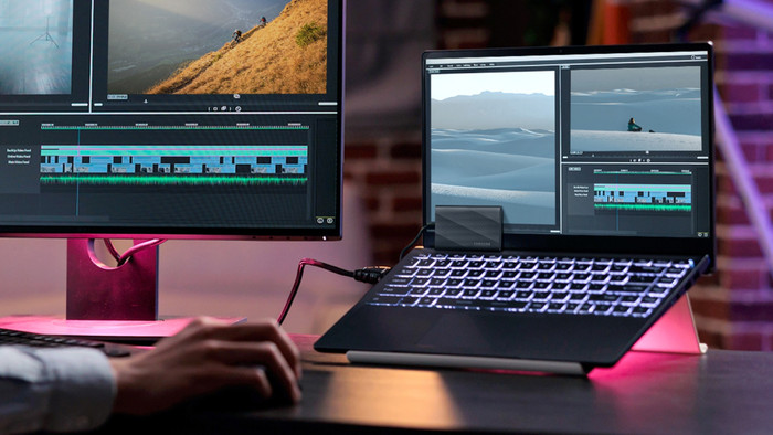 Samsung T9 Portable SSD 4TB Black product in use