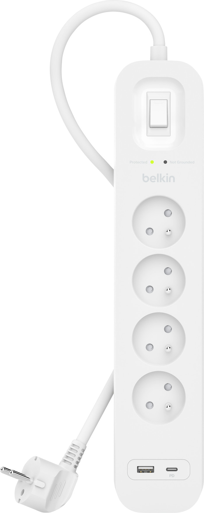 Belkin Surge Protection 4 Outlet 2m USB-C white null