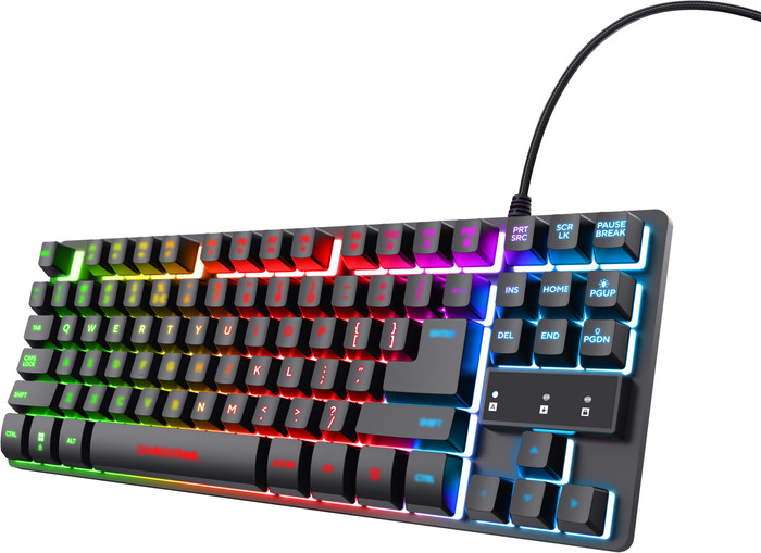 Trust GXT833 Thado TKL Gaming Toetsenbord Qwerty Zwart rechterkant