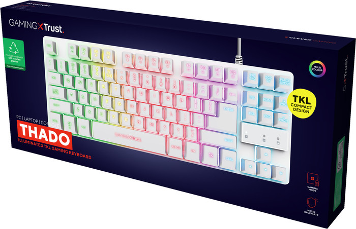 Trust GXT 833W Thado TKL Gaming Keyboard QWERTY White null