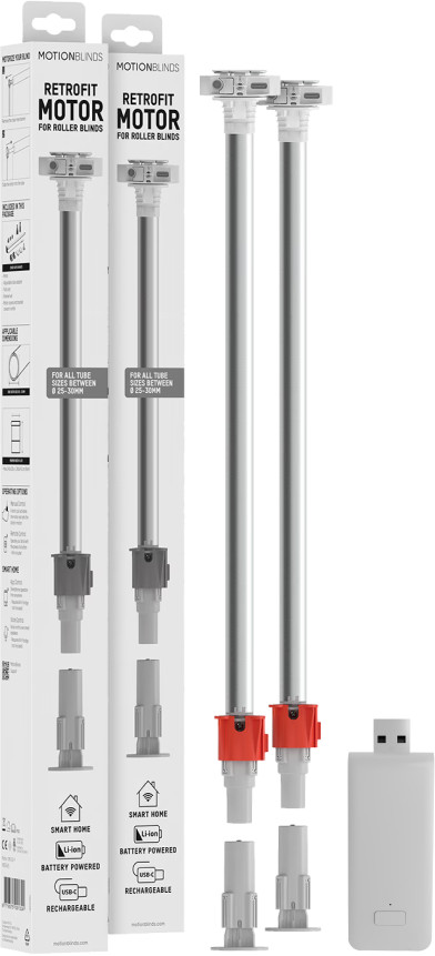 Motionblinds Retrofit startpakket 2-Pack Rolgordijn motor + Bridge Main Image