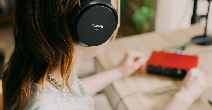 Focusrite Scarlett4-Studio product in gebruik