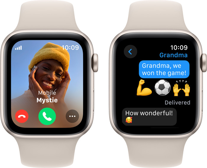 Apple Watch SE (2022) 4G 44mm Starlight Aluminum Sport Band M/L front