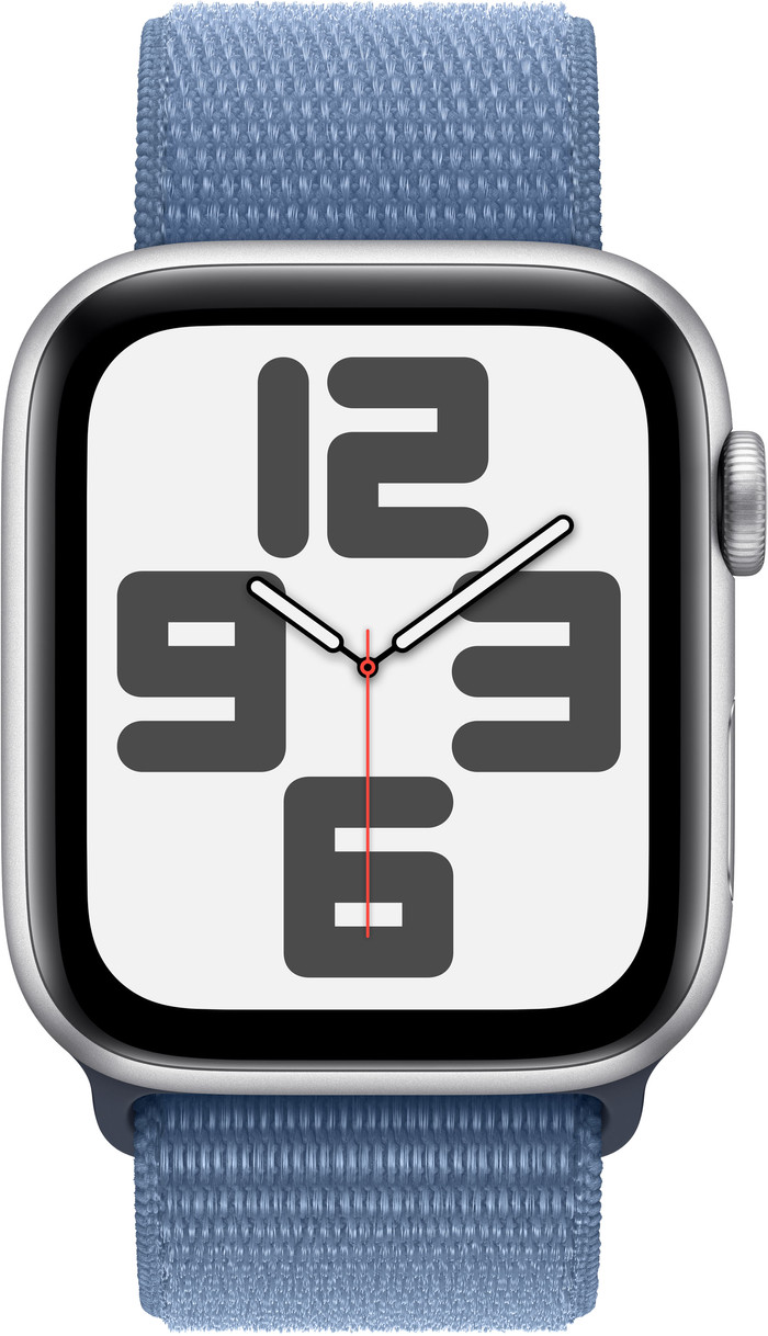 Apple Watch SE (2022) 44mm Silver Aluminum Sport Watch Strap front