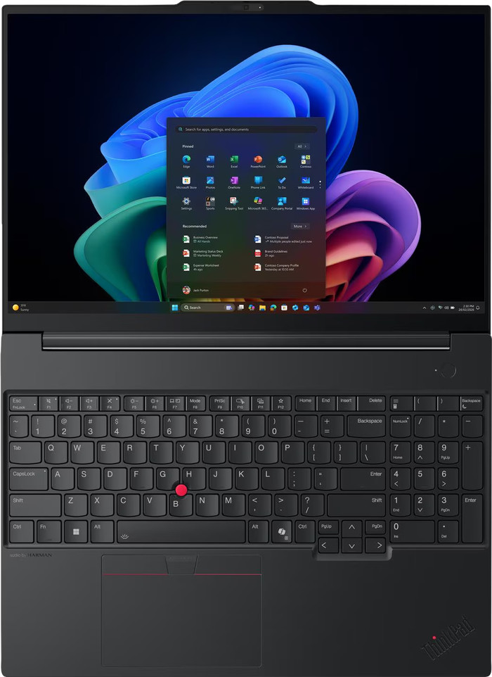 Lenovo ThinkPad E16 Gen 3 (Intel) Copilot+ PC - 22AY007PMH QWERTY top