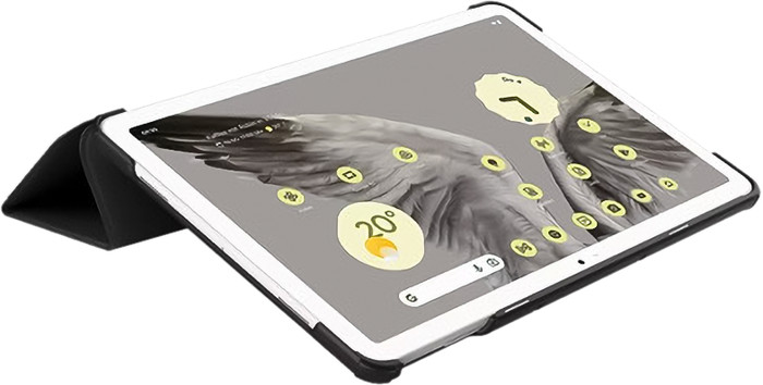 Just in Case Smart Tri-Fold Google Pixel Tablet Book Case Zwart product in gebruik