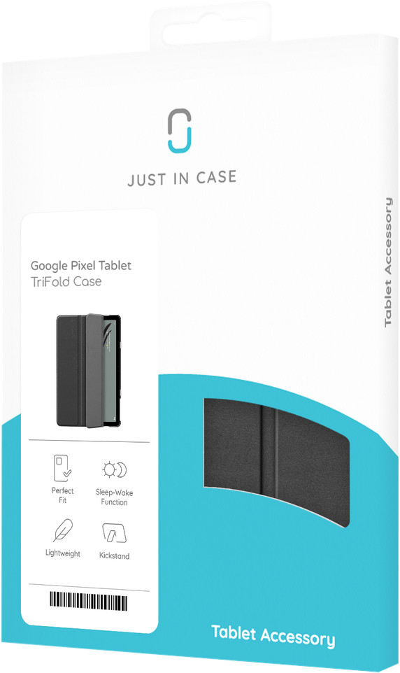 Just in Case Smart Tri-Fold Google Pixel Tablet Book Case Zwart null