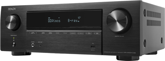 Denon AVR-X1800H DAB Zwart linkerkant