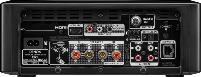 Denon CD Receiver RCDN-12 DAB+ Zwart null