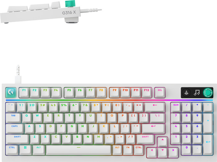 Logitech G316 X 98 Bedrade Gaming Toetsenbord Qwerty Wit product in gebruik