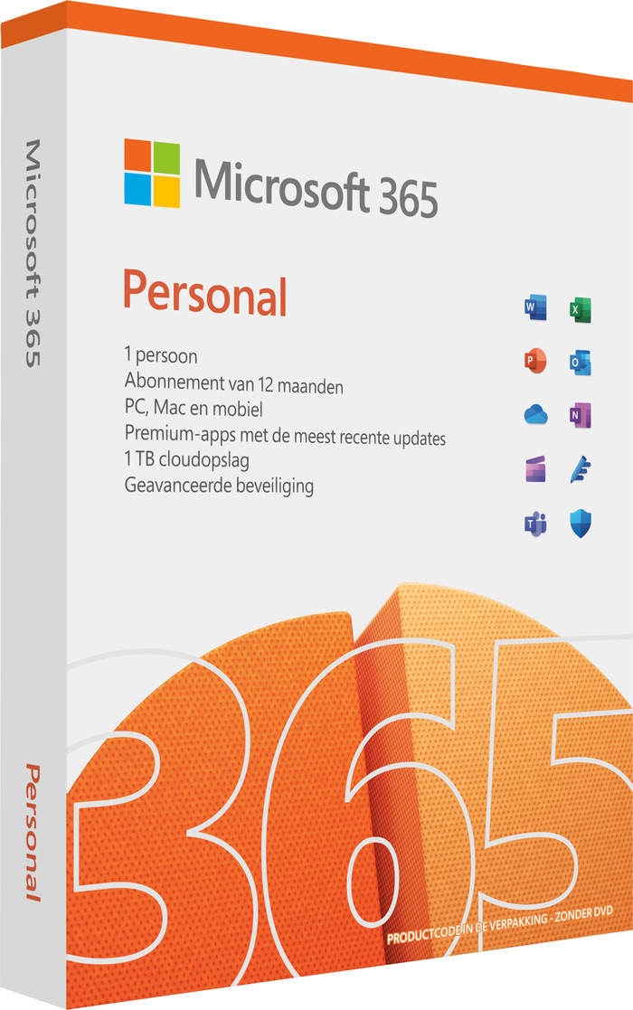 Microsoft Office 365 Personnel NL Abonnement 1 an emballage