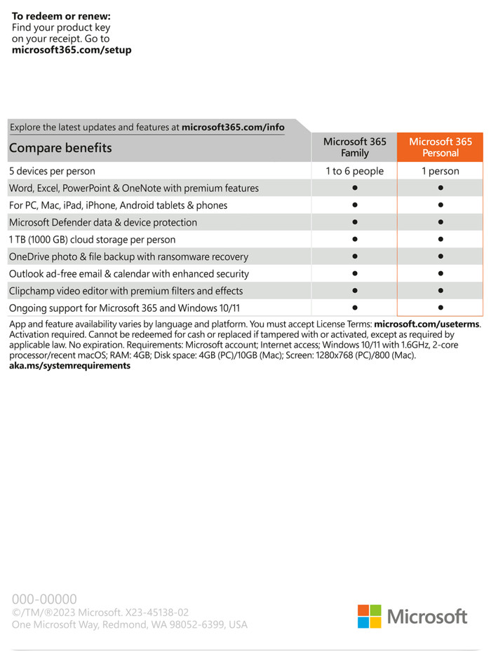 Microsoft Office 365 Personal EN Abonnement 1 jaar detail