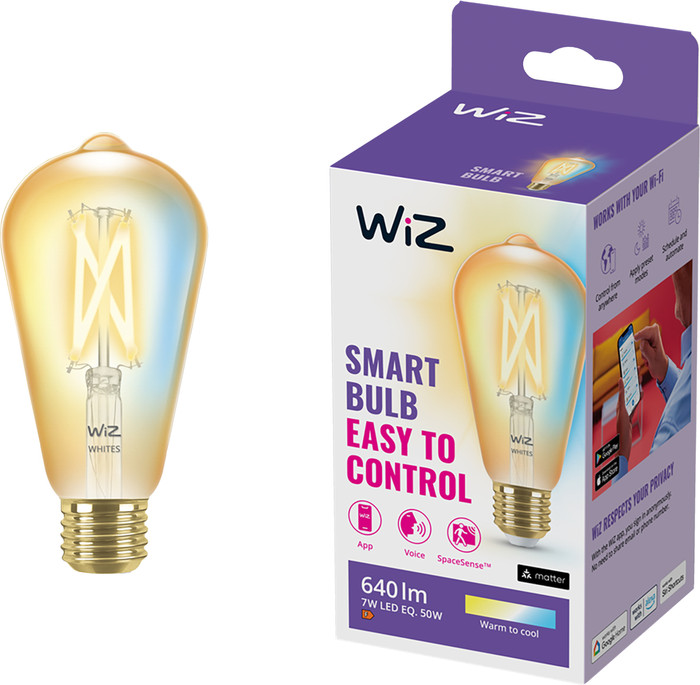 Wiz Smart Filament Light Edison 5-pack - Warm to Cool White Light - E27 front