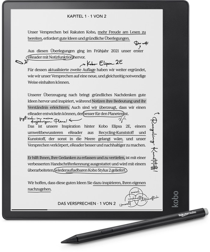 Kobo Elipsa 2E with Kobo Stylus 2 Main Image