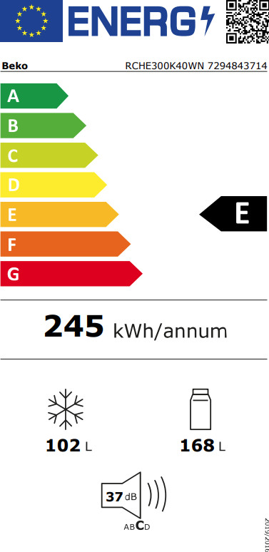 Beko RCHE300K40WN energy label