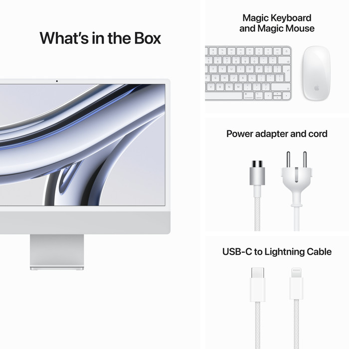 Apple iMac 24" (2023) M3 (8 core CPU/8 core GPU) 8GB/512GB Zilver QWERTY visual leverancier